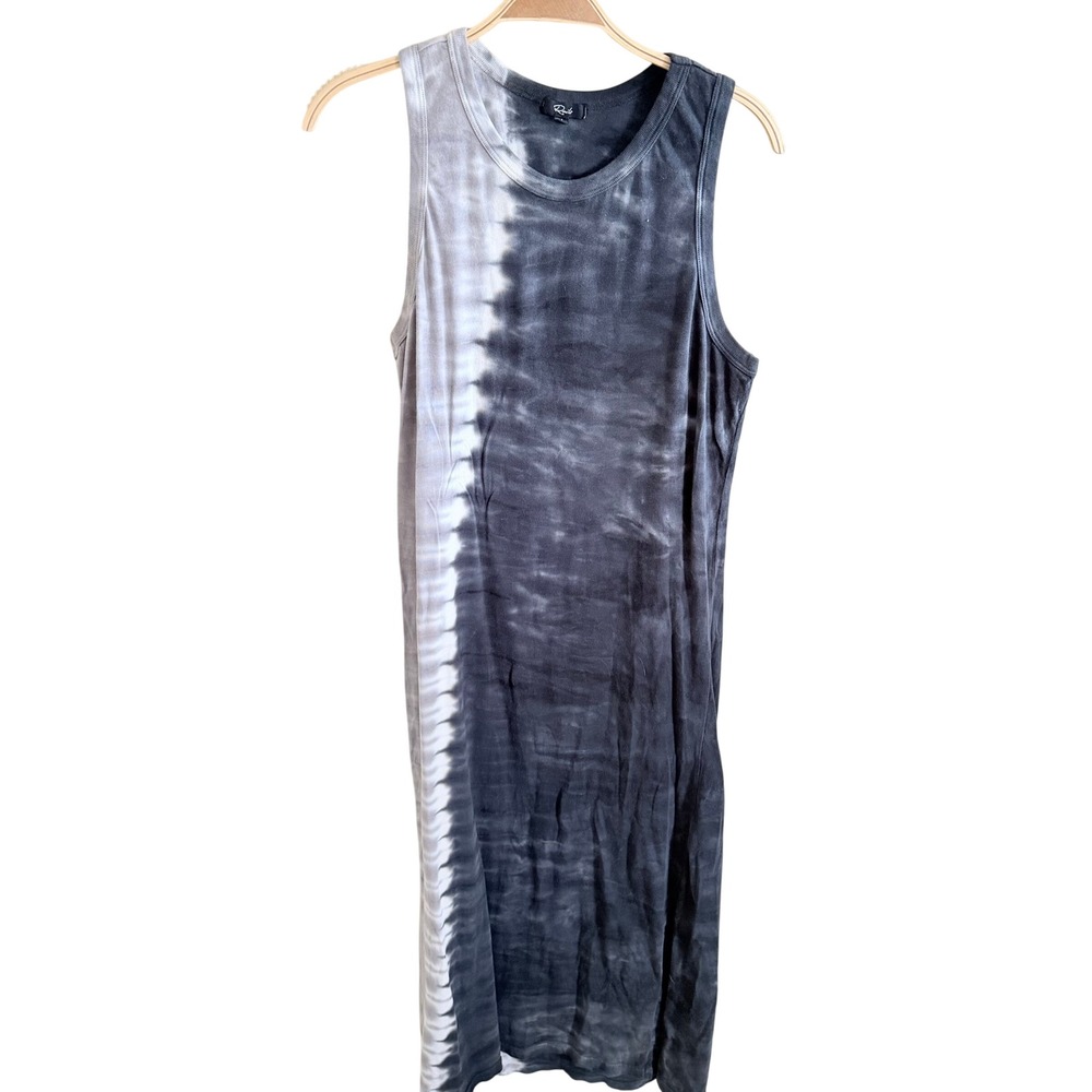 Rails Womens Grey White Tie Dye Sleeveless Jersey Midi Dress Medium Relaxed Fit